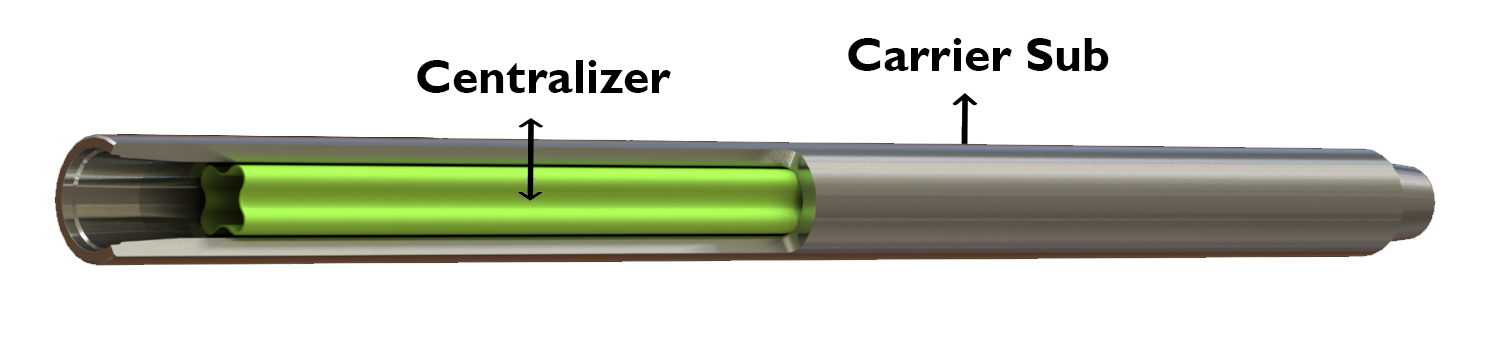 Image showing the centralizer and carrier sub.